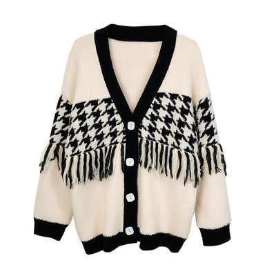 Cardigan de Cuello V con Flecos - Image 10