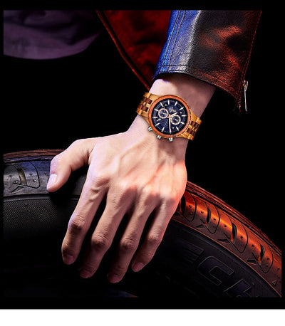 Reloj Deportivo de Madera Multifuncional con Movimiento de Cuarzo - Image 9