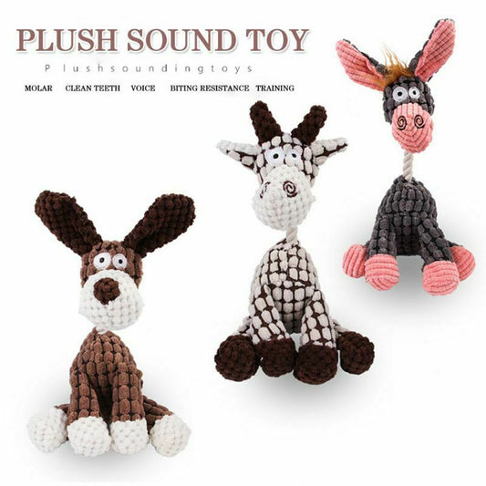 Juguete Interactivo para Perros con Sonido Chirriante y Limpieza Dental