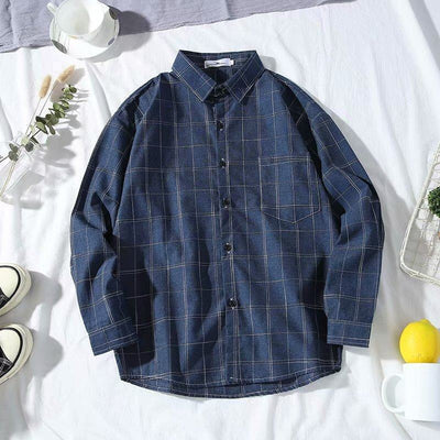 Camisa Casual Slim Fit a Cuadros Manga Larga Ligera para Hombre - Image 4