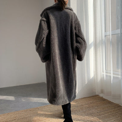 Abrigo Teddy Fleece Cocoon Largo para Mujer - Invierno - Image 7