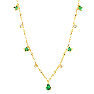 Collar de Zircón Esmeralda con Gota de Agua Generosa - Image 17