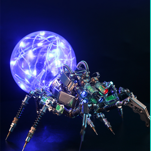 Ornamento Araña Cyberpunk de Metal Artesanal - Decoración Futurista