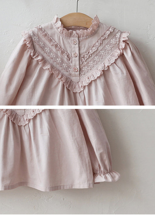 Blusa Princesa Infantil con Cuello de Encaje y Mangas Abullonadas Retro - Image 16