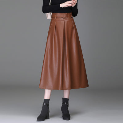 Falda de Cuero PU Cintura Alta Estilo Western - Efecto Adelgazante - Image 4