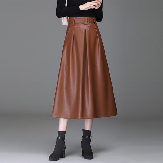 Falda de Cuero PU Cintura Alta Estilo Western - Efecto Adelgazante - Image 4