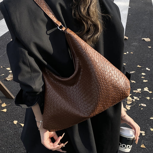 Bolso de Hombro Retro Premium para Mujer - Bolso Tejido de Gran Capacidad