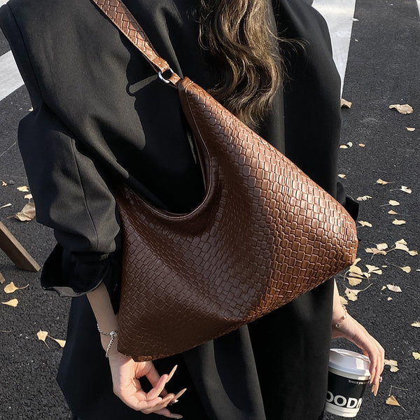 Bolso de Hombro Retro Premium para Mujer - Bolso Tejido de Gran Capacidad