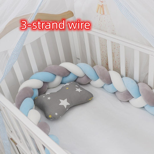 Protectores de Cuna Trenzados Alargados con Almohada Decorativa - Image 57