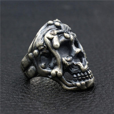 Anillo de Calavera y Belleza en Plata 925 Estilo Rock Hip Hop Punk - Image 10