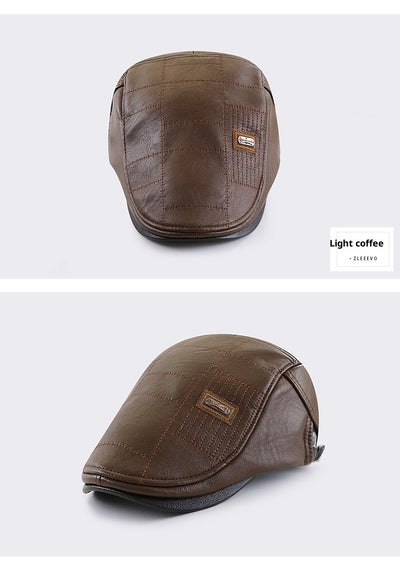 Gorra de Cuero PU Forrada en Fleece - Cálida y Versátil - Image 11