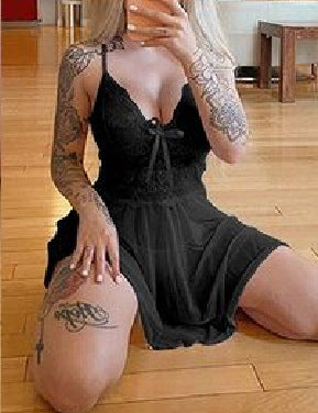 Pijama Camisón de Encaje con Tirantes Ajustado - Image 9