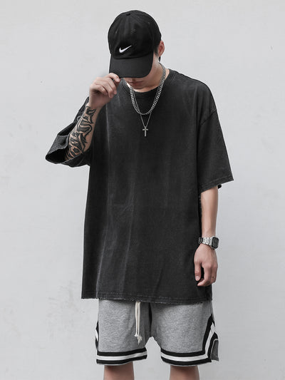 Camiseta Oversize Negra Básica para Hombre Manga Corta - Image 6