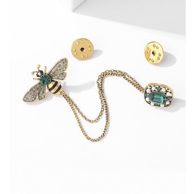 Broche Abeja Retro con Cadena - Accesorio de Personalidad - Image 2