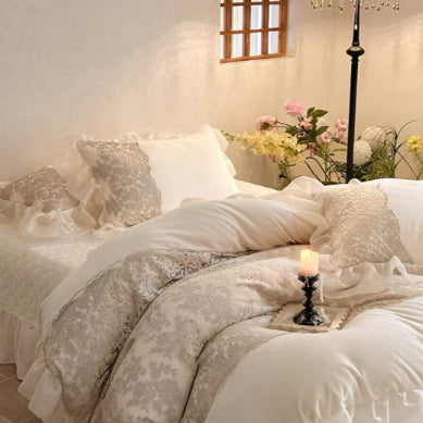 Juego de Cama Princesa Retro Francés de Lujo para Todas las Estaciones