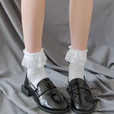 Calcetines Lolita de Encaje Blanco para Mujer - Tubo Medio Algodón - Image 17