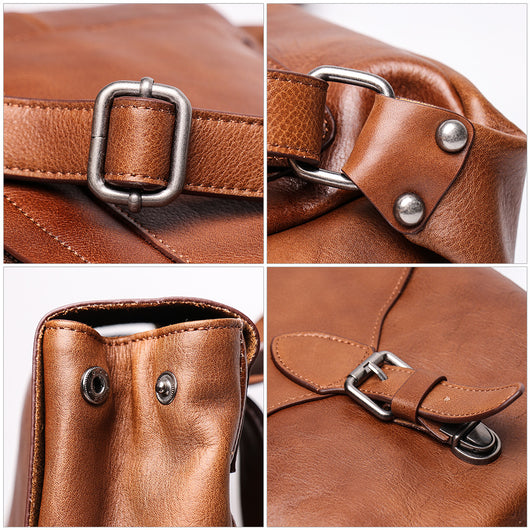 Mochila de Cuero Curtido al Vegetal para Hombre - Image 9