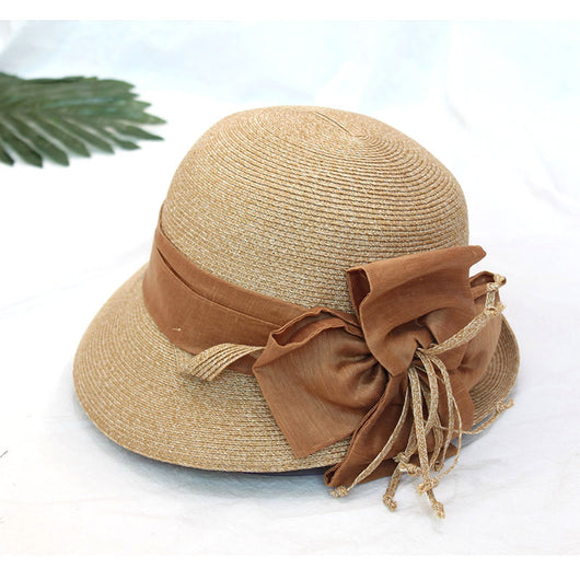 Sombrero de Paja con Ala Ondulada y Flores - Image 3