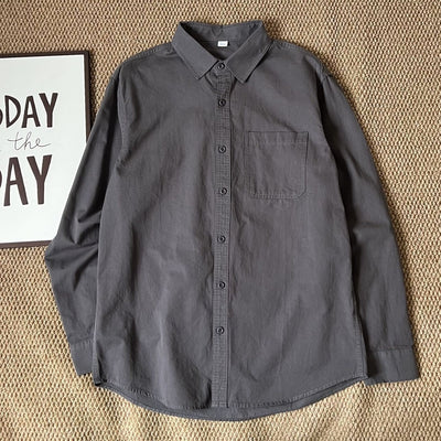 Camisa Casual Suelta Coreana de Manga Larga para Hombre - Image 18