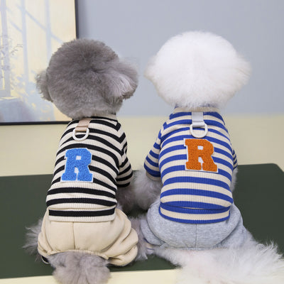 Sudadera Casual para Perro con Diseño de Rayas - Conjunto Completo