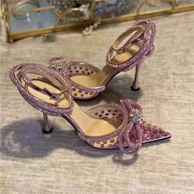 Sandalias de Tacón Alto con Cristales Transparentes - Image 5