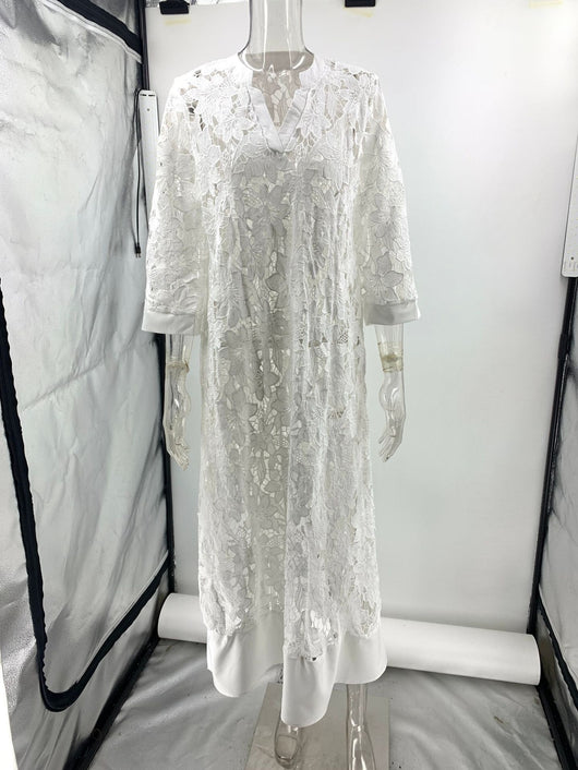 Blusa de Playa Holgada con Encaje - Camisa Vacacional Elegante - Image 7