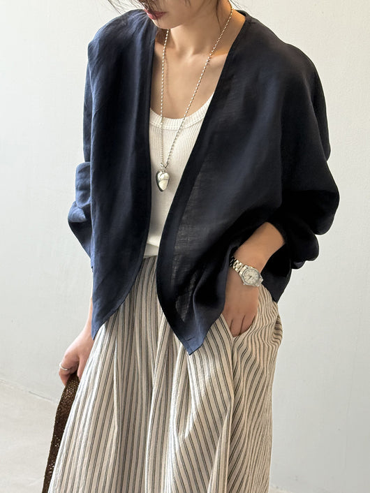 Blusa Suelta de Ramio Retro Artística con Protección Solar y Mangas Largas - Image 11