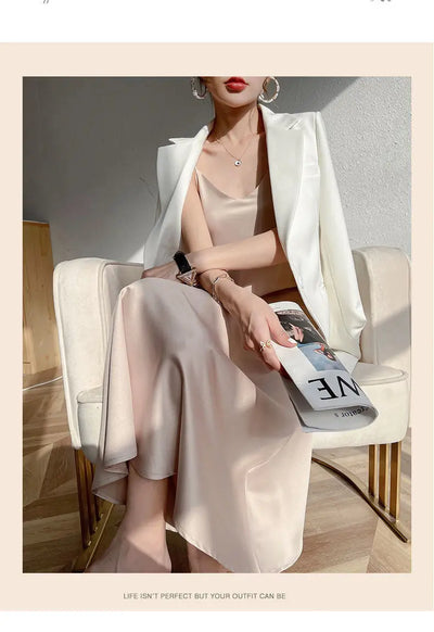 Vestido Largo Temperamento Francés para Mujer con Tirantes - Image 13