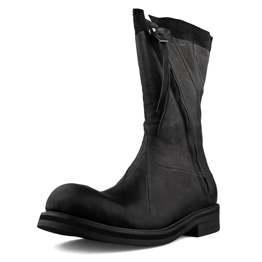 Botas de Cuero Deconstruidas Irregulares Estilo Retro para Hombre - Image 5