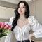 Blusa Francesa Blanca de Diseño para Mujer