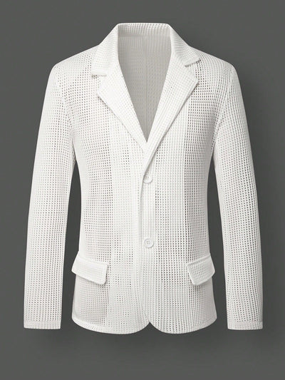 Blazer Blanco Holgado de Corte Casual para Hombre - Image 10