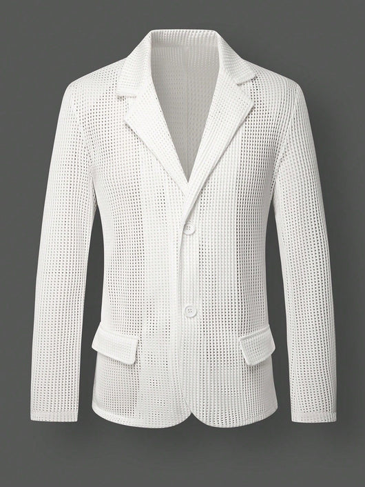 Blazer Blanco Holgado de Corte Casual para Hombre - Image 10