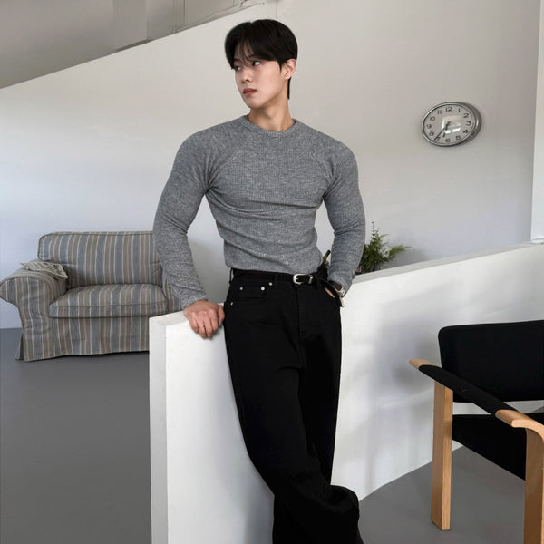 Camiseta Manga Larga Cuello Redondo Ajustada - Base Layer Otoño Hombre