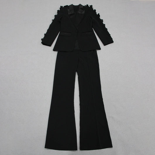 Conjunto Elegante de Dos Piezas con Flores para Mujer - Image 14