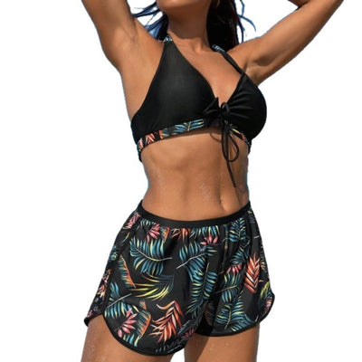 Traje de Baño Dividido de 3 Piezas para Mujer con Diseño Estampado y Detalles Anudados - Image 5