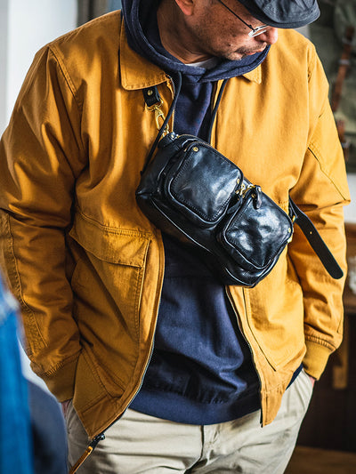 Bolsa de Pecho de Cuero para Hombre - Multifunción Verano - Image 8