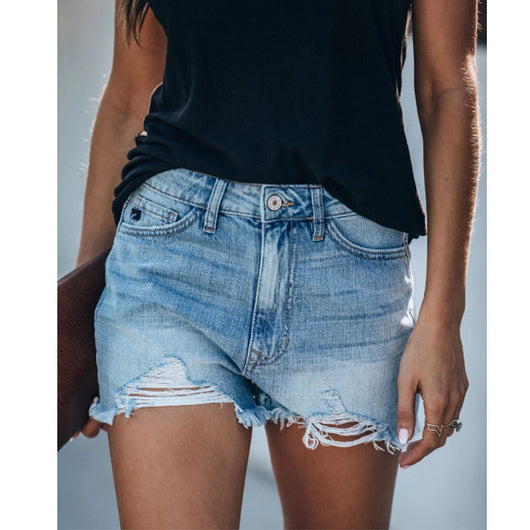 Shorts Vaqueros Rotos con Flecos Estilo Sexy - Image 14