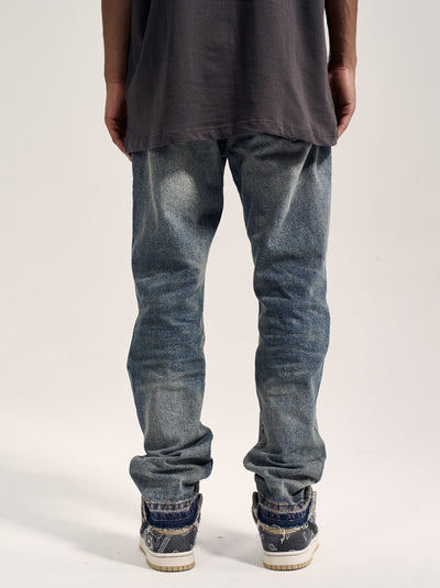 Jeans Rectos Havoc Blue Line Efecto Desgastado para Hombre - Image 7