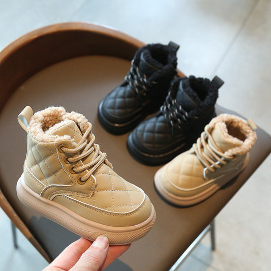 Botas de Invierno para Niñas - Estilo Británico con Lana de Cordero
