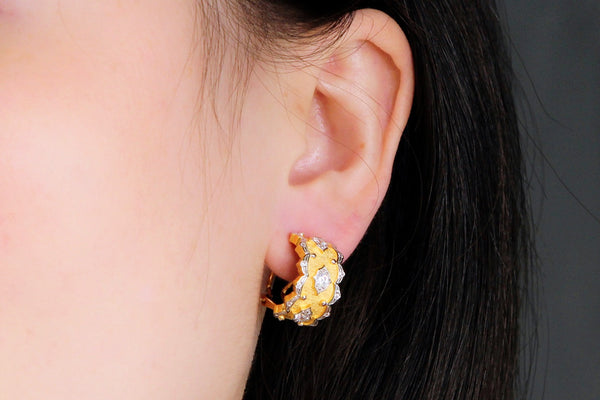 Aretes de Plata 925 Chapada en Oro - Diseño Onda Estrella Lujo Personalizado