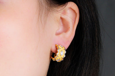 Aretes de Plata 925 Chapada en Oro - Diseño Onda Estrella Lujo Personalizado - Image 2