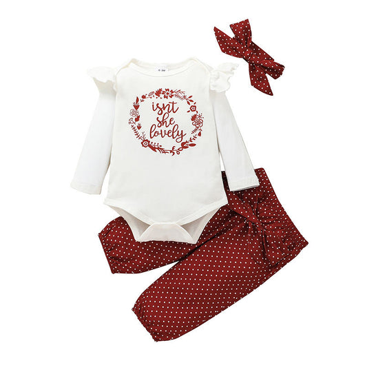 Conjunto de 3 Piezas de Ropa Infantil Estilo Europeo - Blusa y Pantalón Largo para Niñas - Image 4