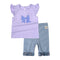 Conjunto Infantil Estilo Vaquero con Blusa Manga Corta de Dos Piezas