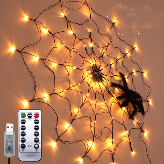 Luz de Telaraña LED Halloween con Control Remoto - 8 Modos de Iluminación - Image 2