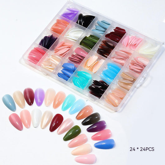 Set de 24 Uñas Postizas Cuadradas Efecto Hielo - Diseño Ballet - Image 2