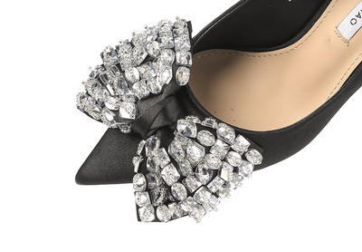 Zapatos de Tacón Stiletto Elegantes con Moño Satinado y Punta Afilada - Image 12