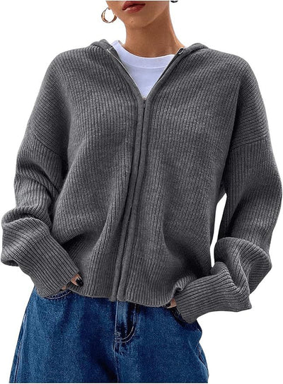 Cardigan Holgado de Punto Grueso con Cierre - Image 11