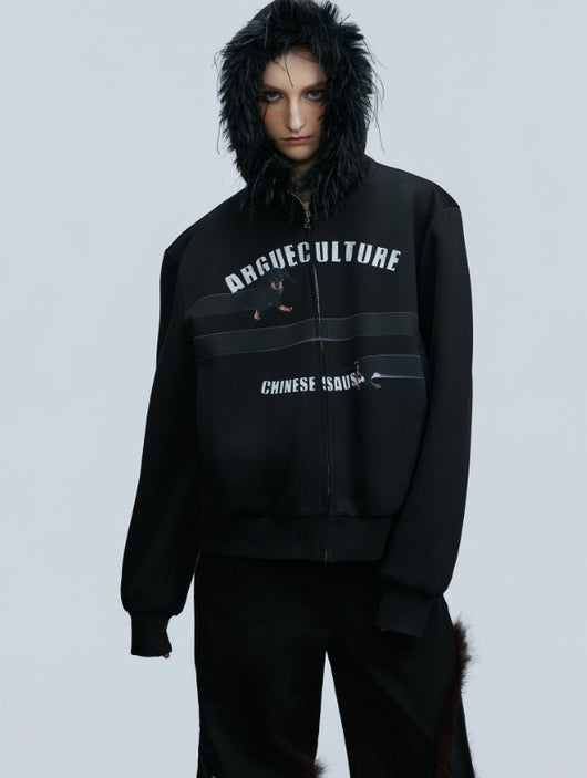 Cardigan Abrigo Retro con Cuello de Pelaje y Diseño Diamante Oversized - Image 17