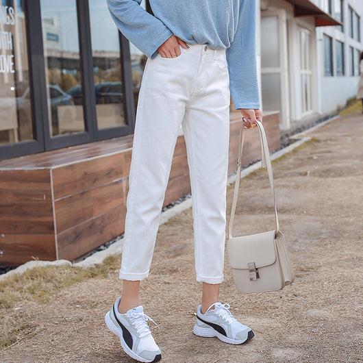 Jeans Rectos Cropped Cintura Alta