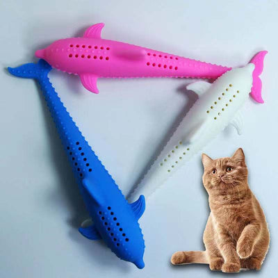 Juguete Cepillo Dental para Gatos - Mordedor de Silicona con Forma de Pez - Image 7